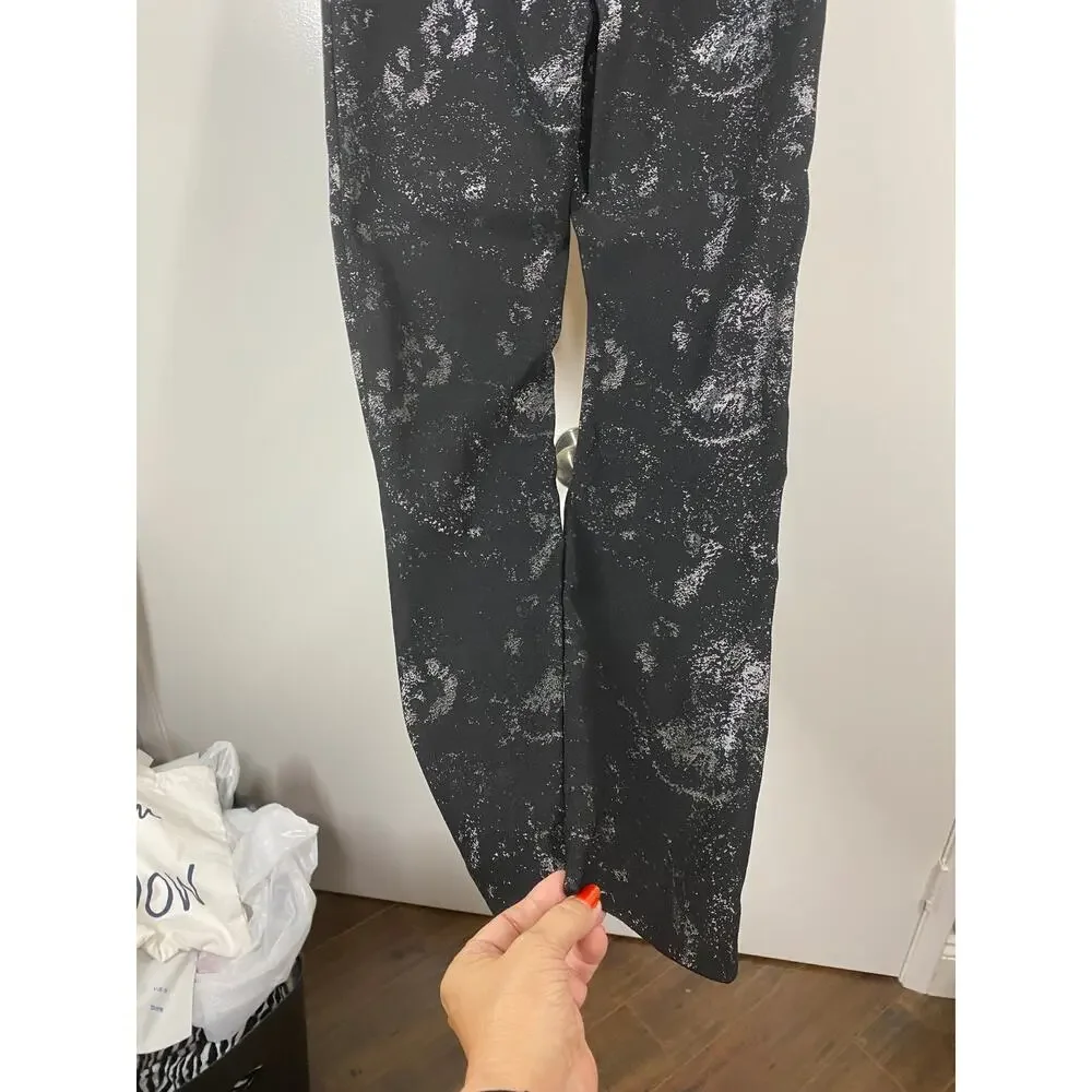Chico's Brigitte Pull Up Flat Front Black Silver Slim Leg Pants Size US 6R - Picture 8 of 9